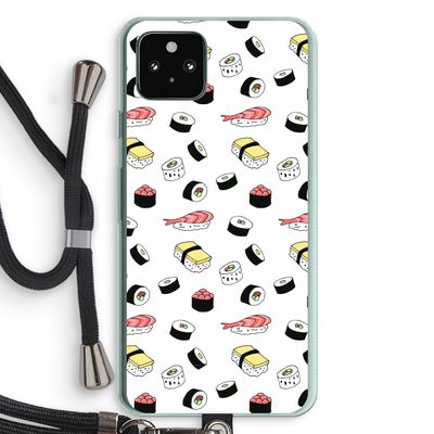 Sushi time: Pixel 5a 5G Transparant Hoesje met koord
