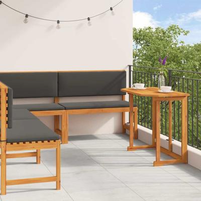 Tuinbankset 4 pcs Bruin Massief acaciahout