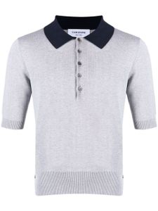 Thom Browne polo à col contrastant - Gris