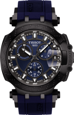 Horlogeband Tissot T1154173704100 / T603041961 Rubber Blauw 21mm