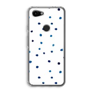 Blauwe stippen: Google Pixel 3a Transparant Hoesje