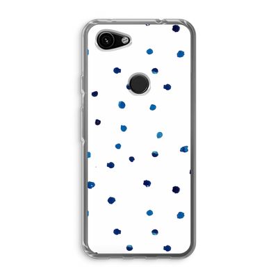 Blauwe stippen: Google Pixel 3a Transparant Hoesje