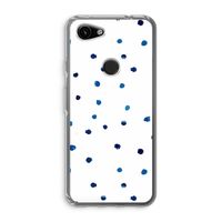 Blauwe stippen: Google Pixel 3a Transparant Hoesje