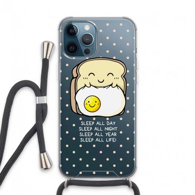 Sleep All Day: iPhone 13 Pro Max Transparant Hoesje met koord