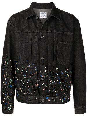 Marcelo Burlon County of Milan veste en jean à effet taches de peinture - Noir