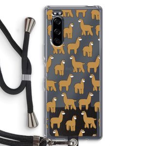 Alpacas: Sony Xperia 5 Transparant Hoesje met koord