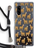 Alpacas: Sony Xperia 5 Transparant Hoesje met koord