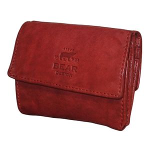 Bear Design Compacte Portemonnee met Overslag Cow Lavato Rood