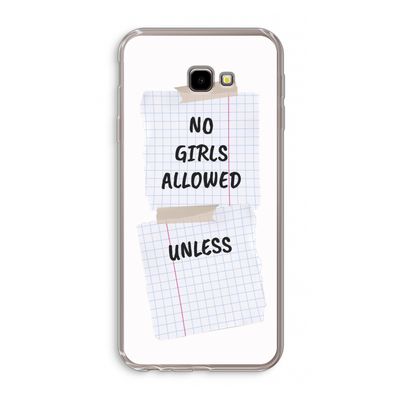 No Girls Allowed Unless: Samsung Galaxy J4 Plus Transparant Hoesje