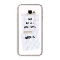 No Girls Allowed Unless: Samsung Galaxy J4 Plus Transparant Hoesje