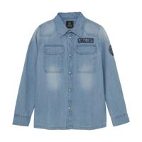 Indian Blue Jeans Zomer shirt jongens - blauw - denim badge