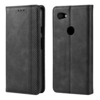 Magnetische gesp retro Crazy Horse textuur horizontale Flip lederen case voor Google pixel 3a XL met houder & card slots & Photo Frame (zwart)