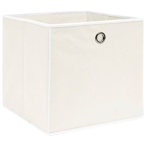 The Living Store Opbergbox - Inklapbaar - 32 x 32 x 32 cm - wit - nonwoven stof