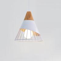 YWXLight E27 moderne verlichting ijzer massief hout hanger licht hangende lamp (wit)