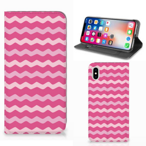 Apple iPhone Xs Max Hoesje met Magneet Waves Pink