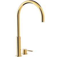 Wastafelkraan Tres Study | Opbouw | Draaibare uitloop | Mengkraan | Hoog model | 1-hendel | Rond | 24k Goud glans