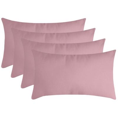 Stof Textile sierkussen Nelson - 4x - roze - 30 x 50 cm - bank kussens - polyester