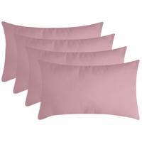 Stof Textile sierkussen Nelson - 4x - roze - 30 x 50 cm - bank kussens - polyester