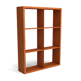 Egura cortenstaal houtopslag onderverdeling 6 vakken 1500x385x2000 mm - Geroba