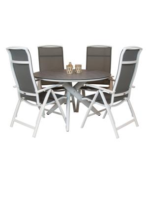 Qopps Zinza tuintafel met Munno verstelbare tuinstoel