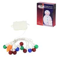 Sneeuwpop lichtketting LED op batterij 275 cm | 24 stuks
