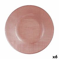 Eetbord Roze Glas 21 x 2 x 21 cm (6 Stuks) - thumbnail