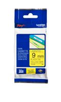 Brother Gloss Laminated Labelling Tape - 9mm, Black on Yellow labelprinter-tape TZ