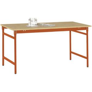 Manuflex BB3015.2001 Bijzettafel basis stationair met multiplex tafelblad in roodoranje RAL 2001, bxdxh: 1000 x 600 x 780 mm Rood-oranje (RAL 2001)