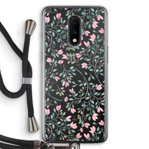 Sierlijke bloemen: OnePlus 7 Transparant Hoesje met koord