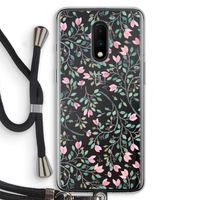 Sierlijke bloemen: OnePlus 7 Transparant Hoesje met koord