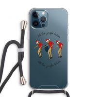 Jingle Ladies: iPhone 12 Pro Transparant Hoesje met koord