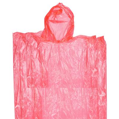 Wegwerp regenponcho - 1x - rood - voor kinderen - 63 x 70 cm - polyester - regenkleding