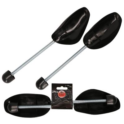 Storage Solutions schoenspanners - 8x stuks - zwart - metalen veer - kunststof - maat 37 tot 48