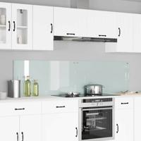 VidaXL Keuken achterwand 2 pcs wit 100 x 50 cm gehard glas