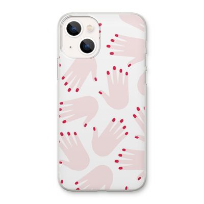 Hands pink: iPhone 13 Transparant Hoesje