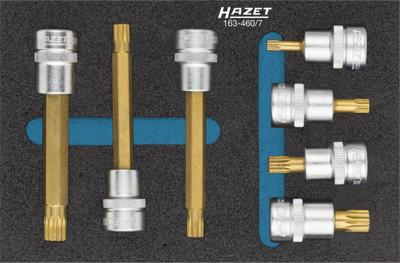 HAZET Dopsleutelbitset 163-460/7 - 3/8 inch (10 mm) vierkant hol - Binnenveeltandprofiel XZN - 7-delig - M5 - M10