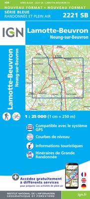 Wandelkaart - Topografische kaart 2221 SB - Serie Bleue Lamotte-Beuvron | IGN - Institut Géographique National Wandelkaart - Topografische kaart 2221 SB - Serie Bleue Lamotte-Beuvron | IGN - Institut Géographique National