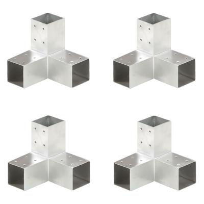 VidaXL Paalverbindingen 4 st y-vorm 71x71 mm gegalvaniseerd metaal