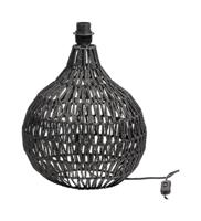 WOOOD Tafellamp 'Macy' Rattan, kleur Zwart (excl. kap)