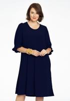 Yoek Jurk met pofmouwen | Blauw | Maat 54/56