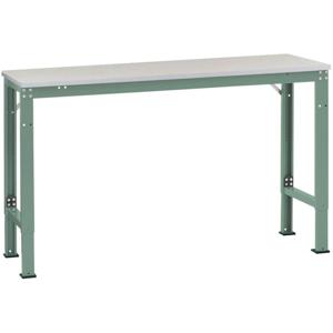 Manuflex AU8114.0001 Werk aanschuiftafel universele speciale met stalen beslag schijf, bxdxh = 2000 x 800 x 722-1022 mm Grijs, Groen