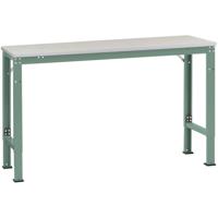 Manuflex AU8114.0001 Werk aanschuiftafel universele speciale met stalen beslag schijf, bxdxh = 2000 x 800 x 722-1022 mm Grijs, Groen - thumbnail