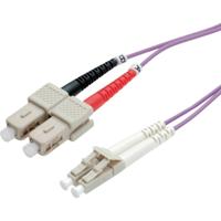 VALUE F.O. kabel 50/125µm OM4, LC/SC, violet, 1 m