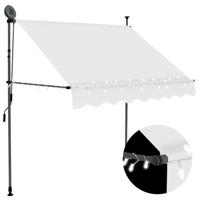 Luifel handmatig uitschuifbaar met LED 200 cm crèmekleurig