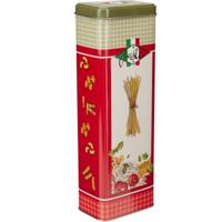 Pasta / spaghetti bewaarblik Nostagia - groen - metaal - Italiaans - 10 x 8 x 20 cm - voorraadblik