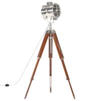 Vloerlamp driepoot 165 cm massief mangohout - thumbnail