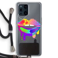 Lip Palette: Oppo Find X3 Pro Transparant Hoesje met koord