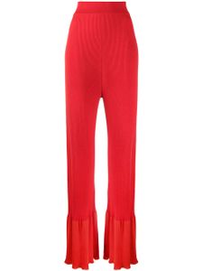 Stella McCartney pantalon en maille nervurée - Rouge