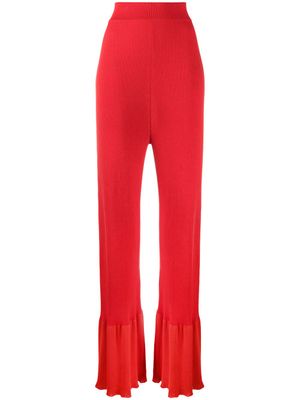 Stella McCartney pantalon en maille nervurée - Rouge