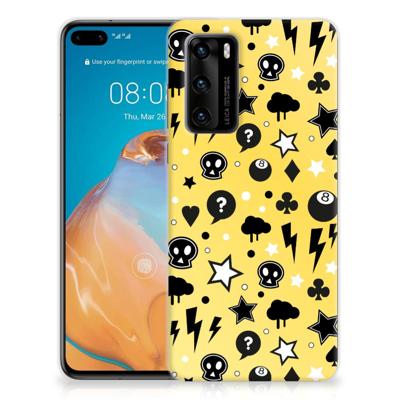 Silicone Back Case Huawei P40 Punk Geel Silicone Back Case Huawei P40 Punk Geel
